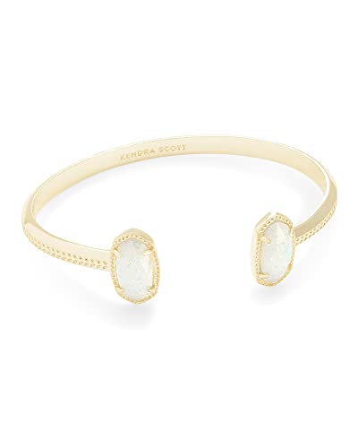 Elton Bracelet in 14k Gold-Plated Brass, Fashion Jewelry for Women, White Opal