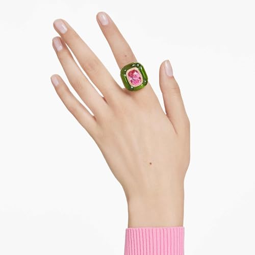 Dulcis cocktail ring, Cushion cut, Pavé, Multicolored, Size 6 3/4 - Image 6