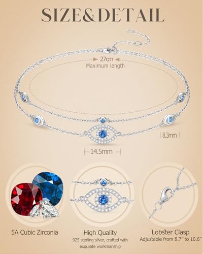 Anklet Bracelets For Women, 925 Sterling Silver Layered Anklet Adjustable Chain Beach Jewelry Gifts for Women - Image 4