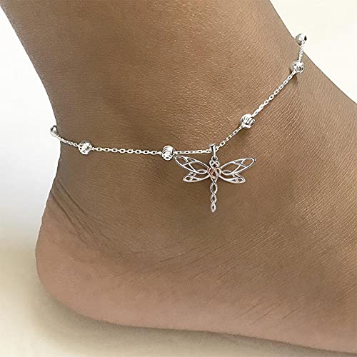 Dragonfly/Dolphin Anklets for Women Sterling Silver Adjustable Animal Ankle Beach Foot Jewelry Birthday Gifts - Image 3